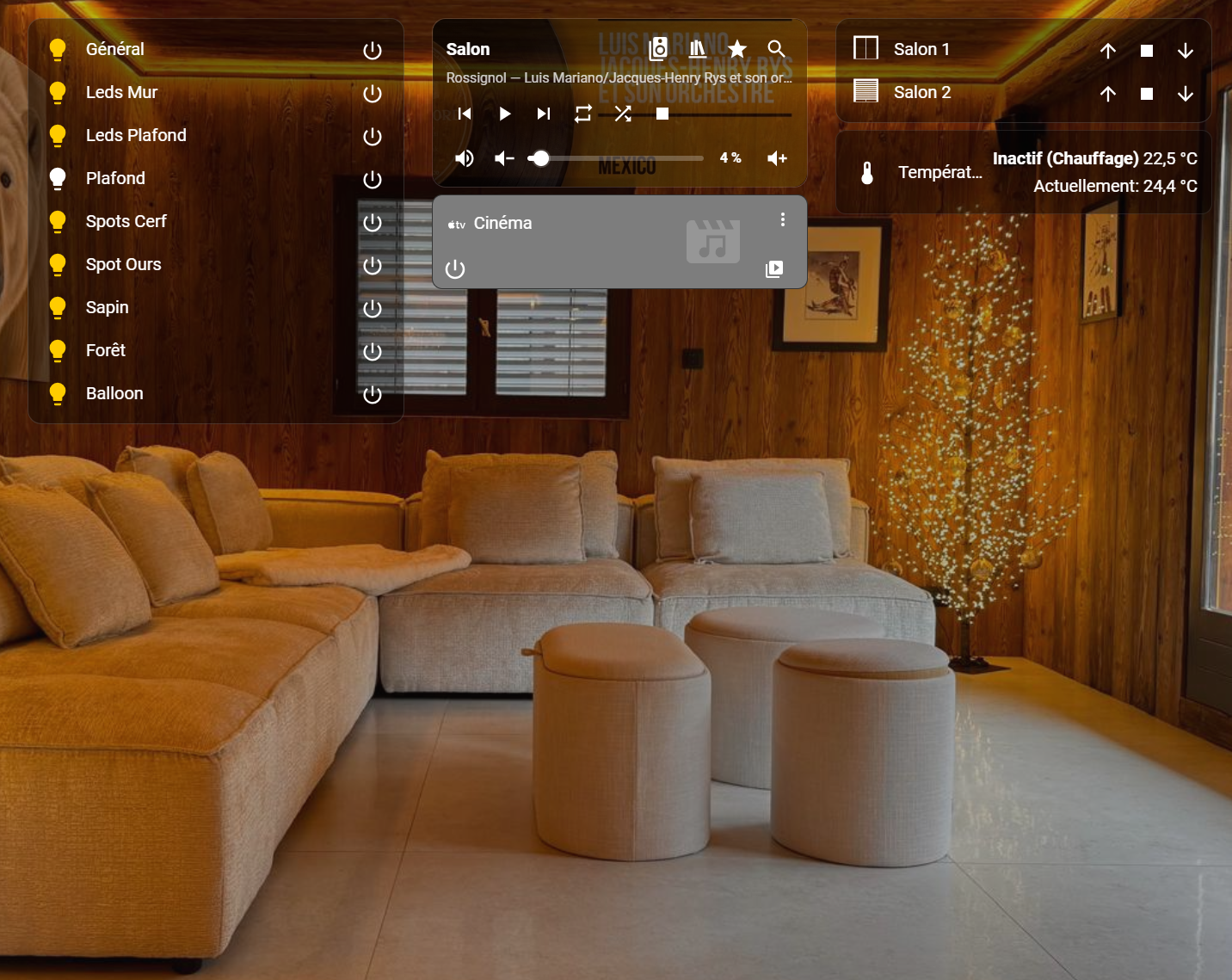 Interface ActivHome intégrée au salon